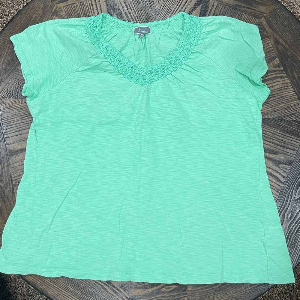 JM Collection Green Blouse